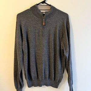 Men's Gray Half-Zip Sweater